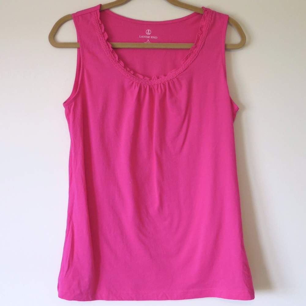 Land's End Bright Fuchsia Cotton Tank